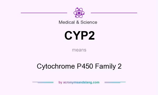 What does CYP2 mean? It stands for Cytochrome P450 Family 2