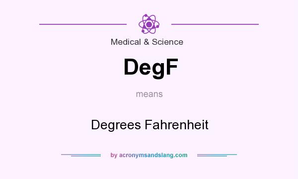 What does DegF mean? It stands for Degrees Fahrenheit