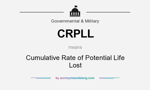 What does CRPLL mean? It stands for Cumulative Rate of Potential Life Lost