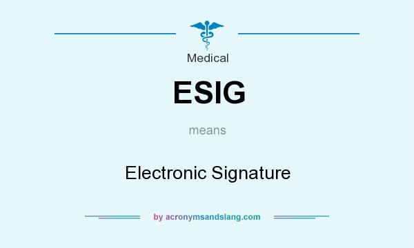 What does ESIG mean? It stands for Electronic Signature