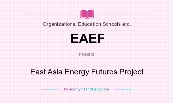 What does EAEF mean? It stands for East Asia Energy Futures Project