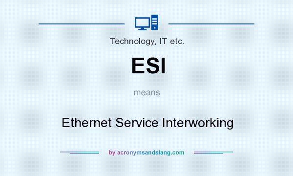 What does ESI mean? It stands for Ethernet Service Interworking