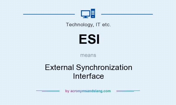 What does ESI mean? It stands for External Synchronization Interface