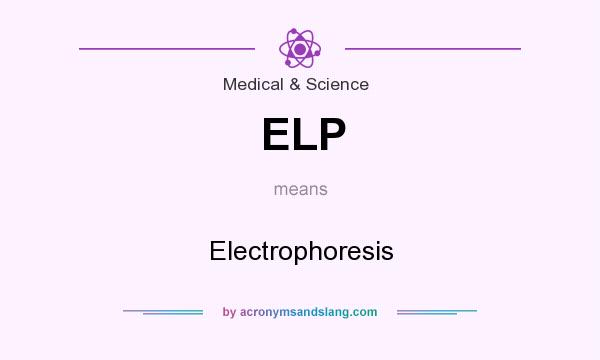 What does ELP mean? It stands for Electrophoresis