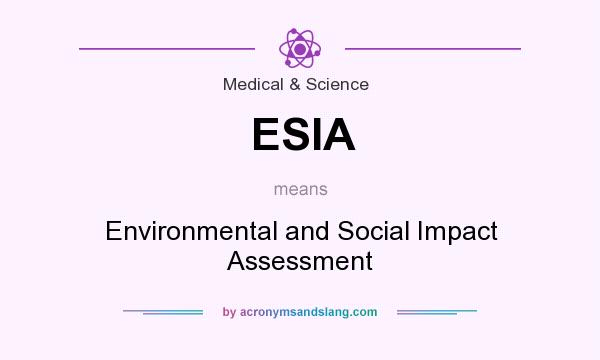 What does ESIA mean? It stands for Environmental and Social Impact Assessment