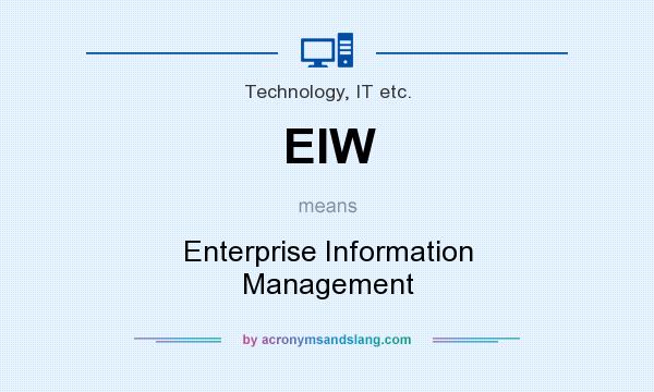 What does EIW mean? It stands for Enterprise Information Management