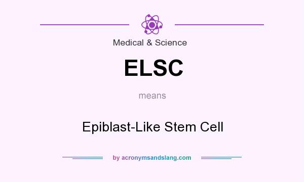 What does ELSC mean? It stands for Epiblast-Like Stem Cell