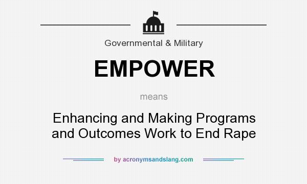 What does EMPOWER mean? It stands for Enhancing and Making Programs and Outcomes Work to End Rape
