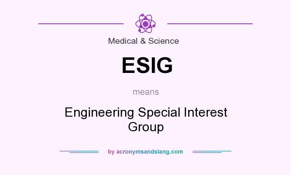 What does ESIG mean? It stands for Engineering Special Interest Group