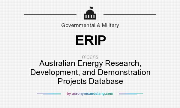 What does ERIP mean? It stands for Australian Energy Research, Development, and Demonstration Projects Database
