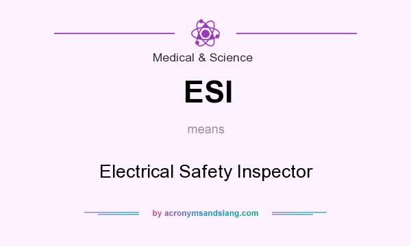 What does ESI mean? It stands for Electrical Safety Inspector