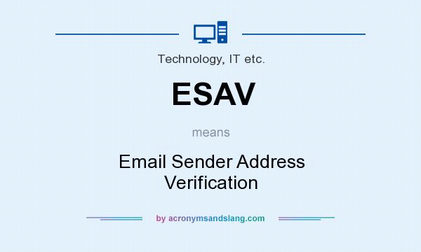 What does ESAV mean? It stands for Email Sender Address Verification
