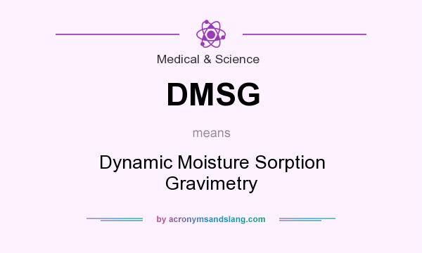 What does DMSG mean? It stands for Dynamic Moisture Sorption Gravimetry