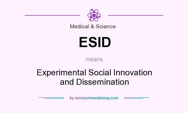 What does ESID mean? It stands for Experimental Social Innovation and Dissemination