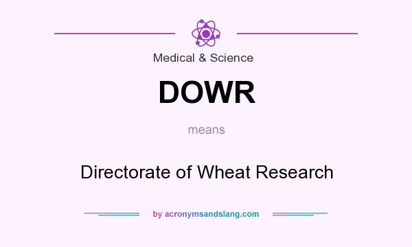 What does DOWR mean? It stands for Directorate of Wheat Research