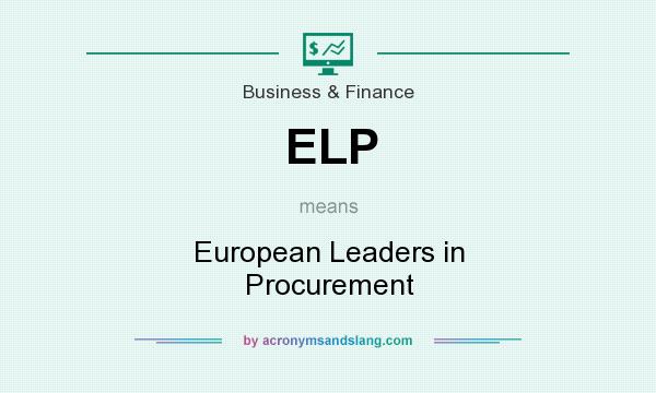 What does ELP mean? It stands for European Leaders in Procurement