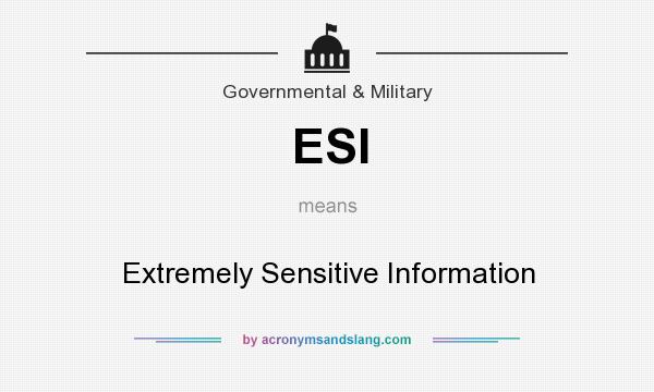 What does ESI mean? It stands for Extremely Sensitive Information