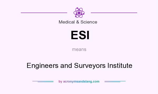 What does ESI mean? It stands for Engineers and Surveyors Institute