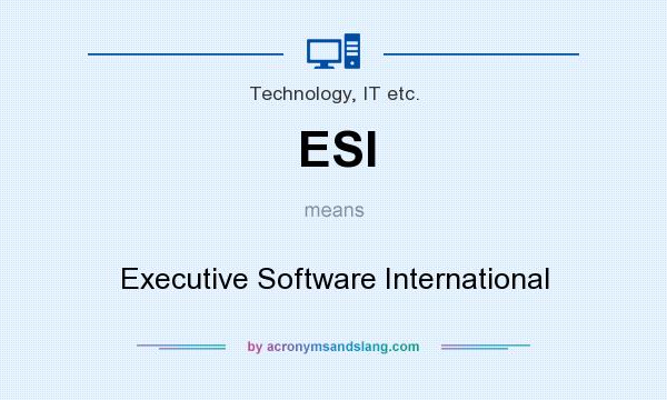 What does ESI mean? It stands for Executive Software International