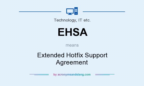What does EHSA mean? It stands for Extended Hotfix Support Agreement