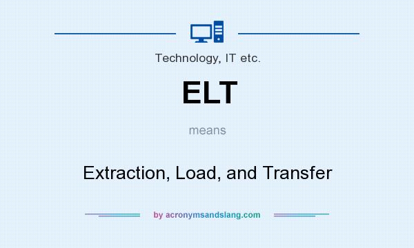 What does ELT mean? It stands for Extraction, Load, and Transfer