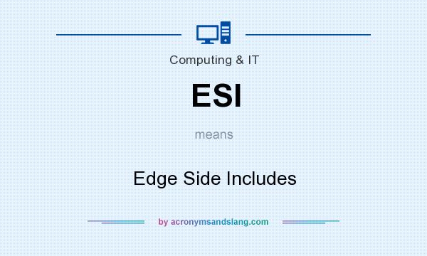 What does ESI mean? It stands for Edge Side Includes