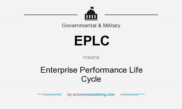 What does EPLC mean? It stands for Enterprise Performance Life Cycle