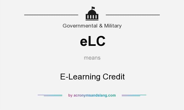 What does eLC mean? It stands for E-Learning Credit