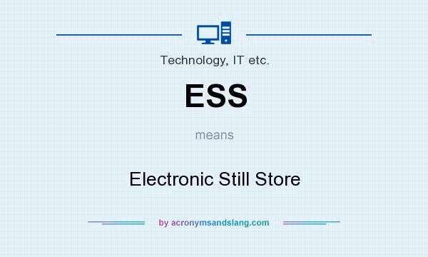 What does ESS mean? It stands for Electronic Still Store