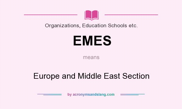 What does EMES mean? It stands for Europe and Middle East Section