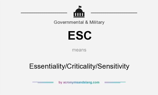 What does ESC mean? It stands for Essentiality/Criticality/Sensitivity