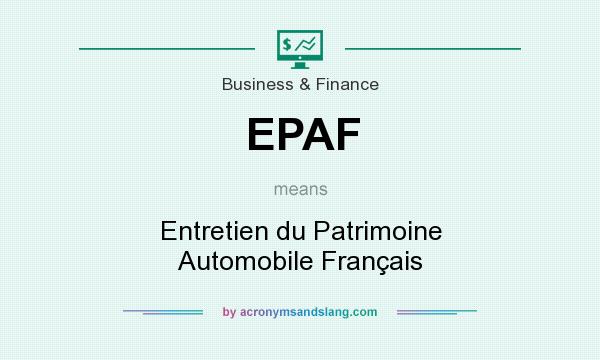 What does EPAF mean? It stands for Entretien du Patrimoine Automobile Français