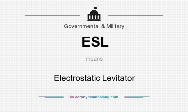 What does ESL mean? It stands for Electrostatic Levitator