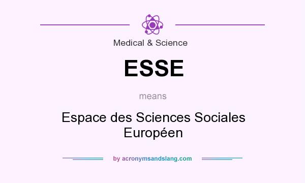 What does ESSE mean? It stands for Espace des Sciences Sociales Européen