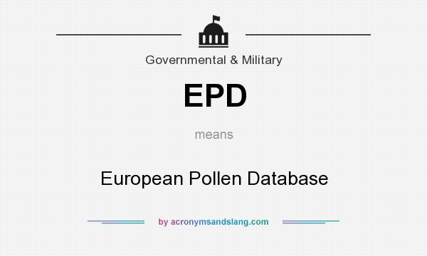 What does EPD mean? It stands for European Pollen Database