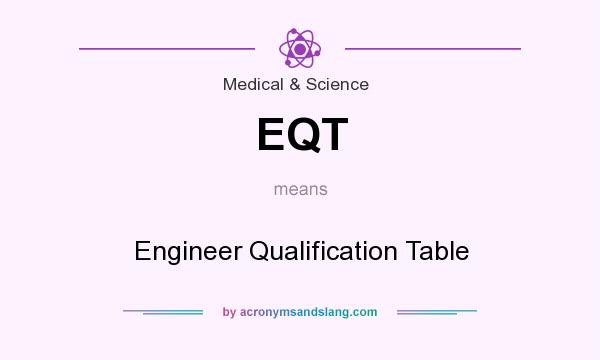 What does EQT mean? It stands for Engineer Qualification Table