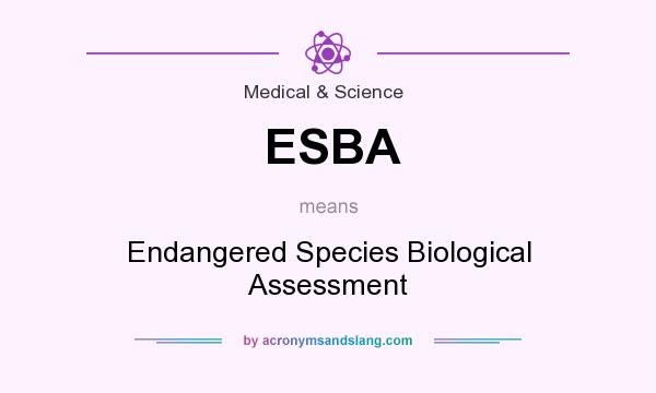 What does ESBA mean? It stands for Endangered Species Biological Assessment