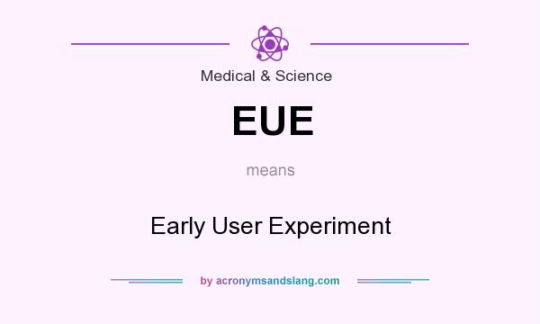 What does EUE mean? It stands for Early User Experiment