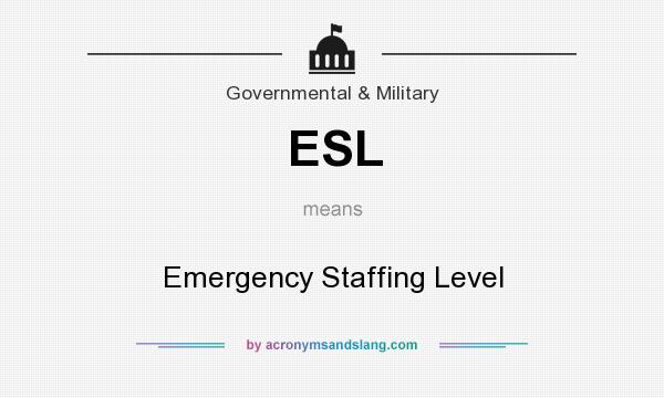 What does ESL mean? It stands for Emergency Staffing Level