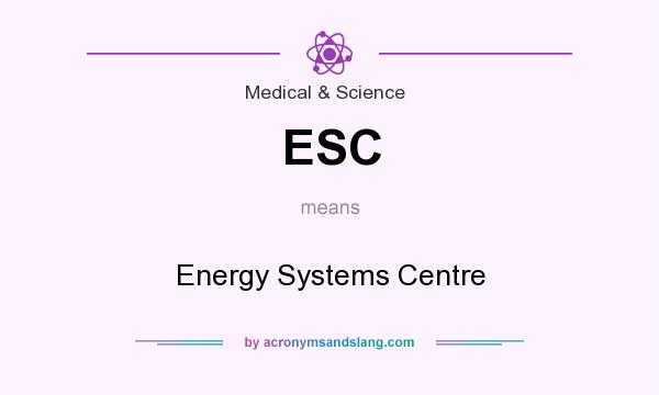 What does ESC mean? It stands for Energy Systems Centre