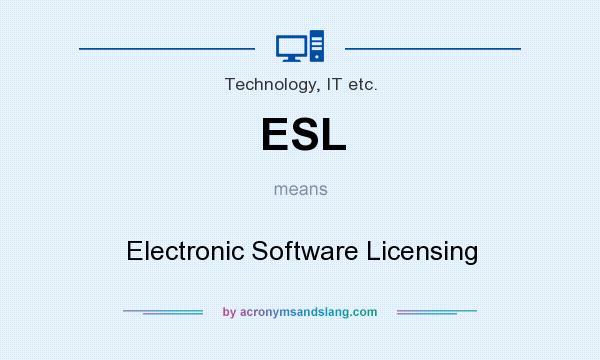 What does ESL mean? It stands for Electronic Software Licensing