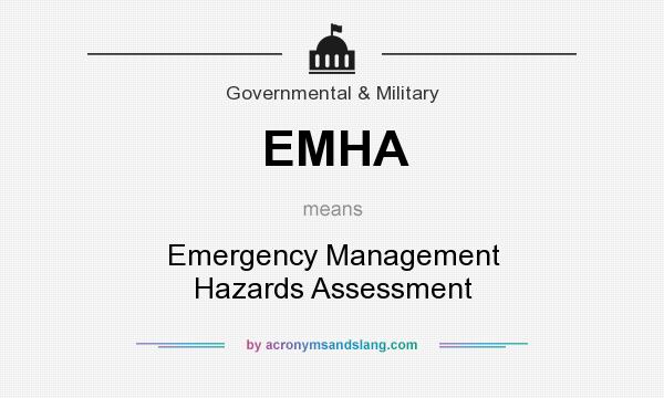 What does EMHA mean? It stands for Emergency Management Hazards Assessment
