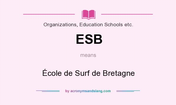 What does ESB mean? It stands for École de Surf de Bretagne