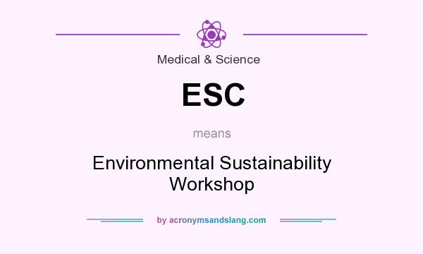 What does ESC mean? It stands for Environmental Sustainability Workshop