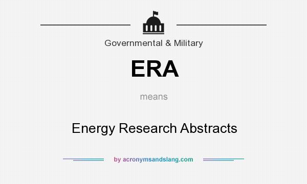 What does ERA mean? It stands for Energy Research Abstracts