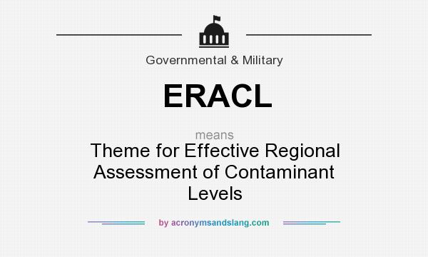 What does ERACL mean? It stands for Theme for Effective Regional Assessment of Contaminant Levels