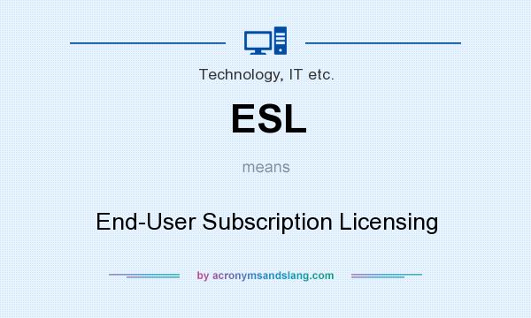 What does ESL mean? It stands for End-User Subscription Licensing