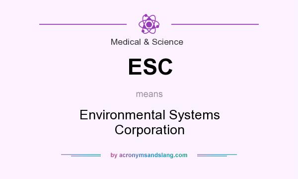 What does ESC mean? It stands for Environmental Systems Corporation