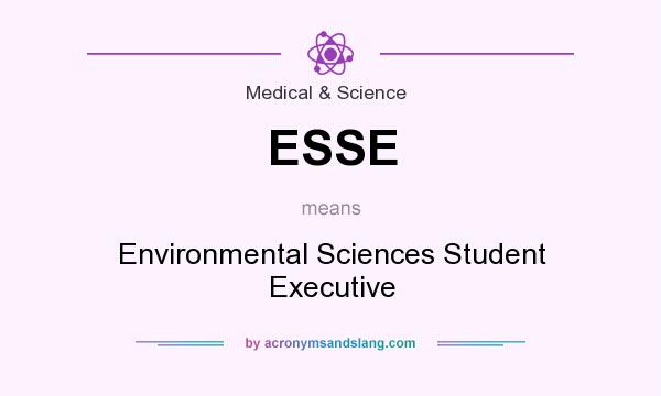 What does ESSE mean? It stands for Environmental Sciences Student Executive