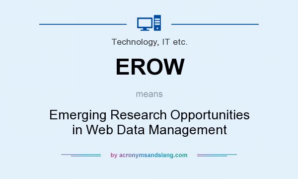 What does EROW mean? It stands for Emerging Research Opportunities in Web Data Management